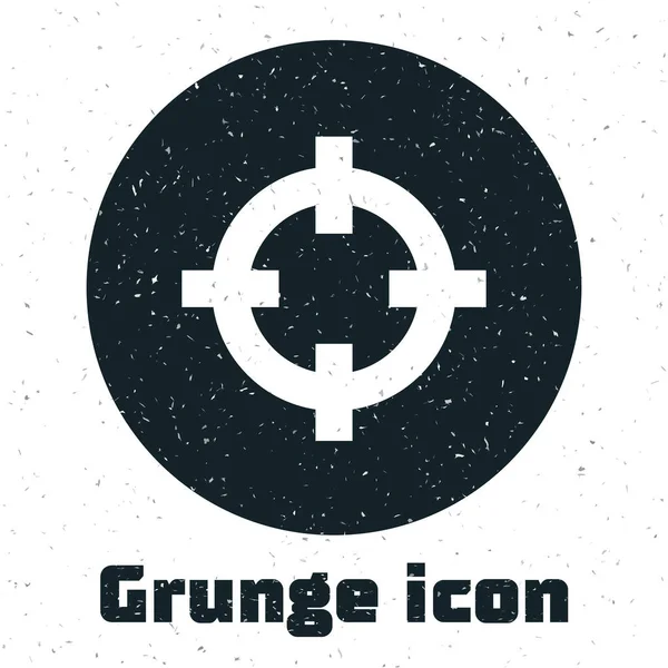Grunge目标体育射击比赛图标孤立的白色背景。 有射击场或射击场编号的干净目标。 病媒图解 — 图库矢量图片