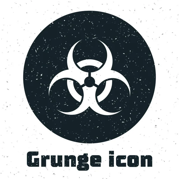 Ícone do símbolo Grunge Biohazard isolado no fundo branco. Ilustração vetorial — Vetor de Stock