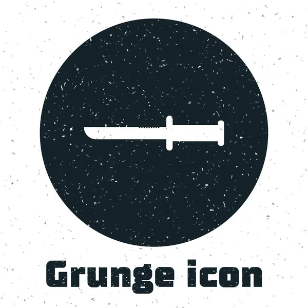 Grunge Icono de cuchillo militar aislado sobre fondo blanco. Ilustración vectorial — Archivo Imágenes Vectoriales