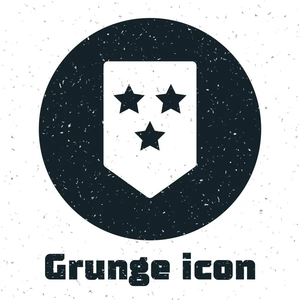 Icono Grunge Chevron aislado sobre fondo blanco. Signo de placa militar. Ilustración vectorial — Vector de stock