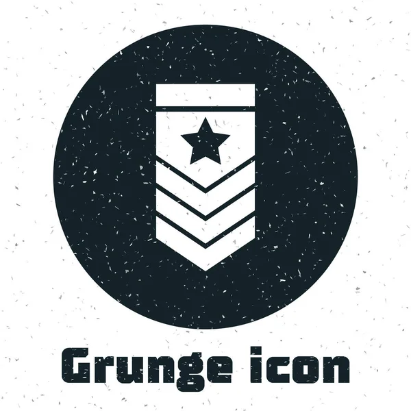 Ícone Grunge Chevron isolado no fundo branco. Insígnia militar. Ilustração vetorial — Vetor de Stock