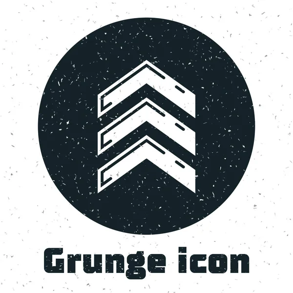 Grunge icône de rang militaire isolé sur fond blanc. Panneau d'insigne militaire. Illustration vectorielle — Image vectorielle