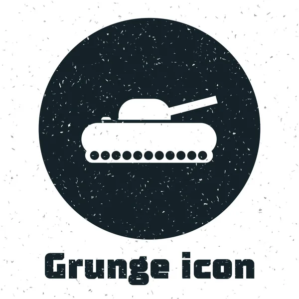 Grunge Ícone do tanque militar isolado no fundo branco. Ilustração vetorial — Vetor de Stock