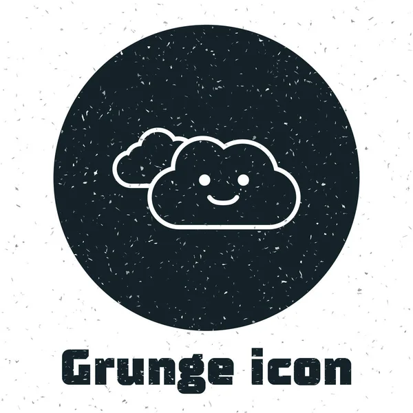 Значок Grunge Cloud выделен на белом фоне. Векторная миграция — стоковый вектор