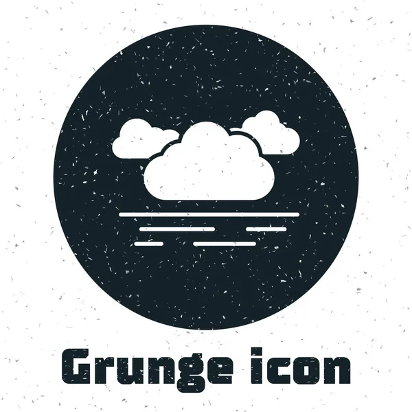 Icono de Grunge Cloud aislado sobre fondo blanco. Ilustración vectorial — Vector de stock