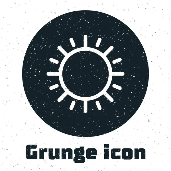 Grunge Sun ikon izolált fehér háttér. Vektoros illusztráció — Stock Vector
