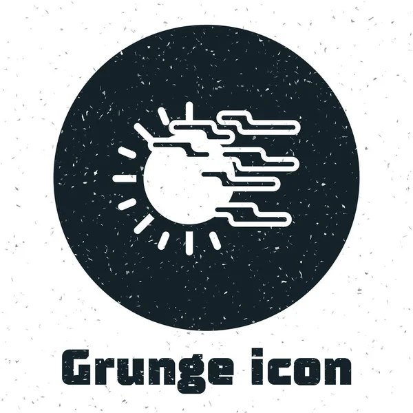 Icono de niebla y sol Grunge aislado sobre fondo blanco. Ilustración vectorial — Vector de stock