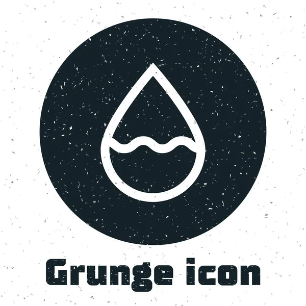 Grunge Icono de gota de agua aislado sobre fondo blanco. Ilustración vectorial — Vector de stock