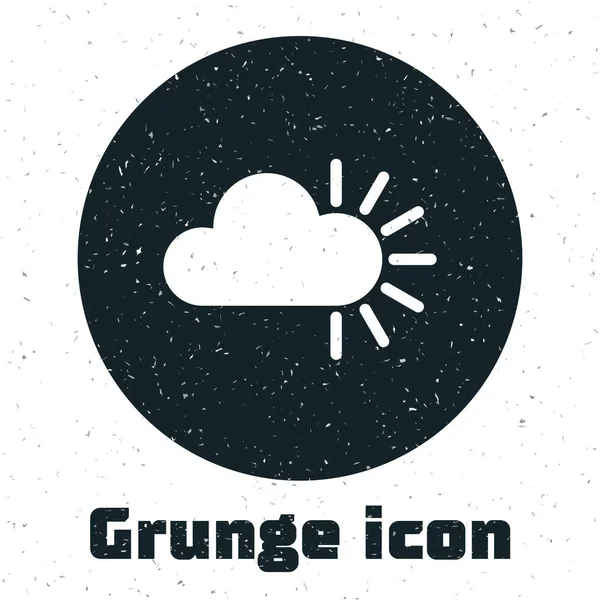 Значок Grunge Cloudy выделен на белом фоне. Векторная миграция — стоковый вектор