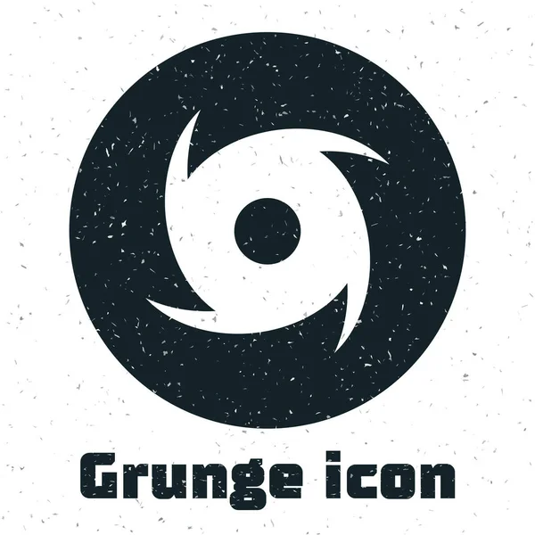 Grunge Tornádó ikon elszigetelt fehér háttérrel. Ciklon, forgószél, vihar tölcsér, hurrikán szél vagy forgószél ikon. Vektorillusztráció — Stock Vector