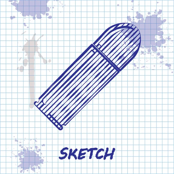 Sketch line Ícone de bala isolado no fundo branco. Ilustração vetorial — Vetor de Stock