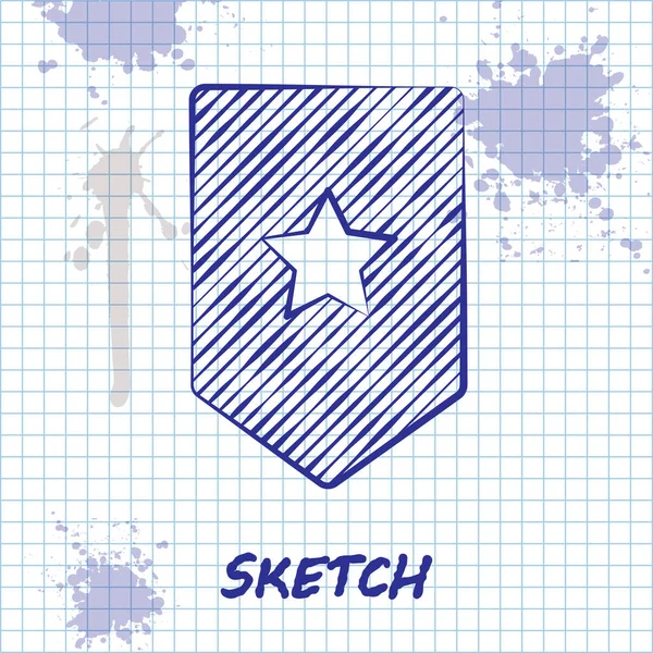 Sketch line ícone Chevron isolado no fundo branco. Insígnia militar. Ilustração vetorial —  Vetores de Stock