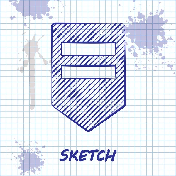 Sketch line ícone Chevron isolado no fundo branco. Insígnia militar. Ilustração vetorial —  Vetores de Stock