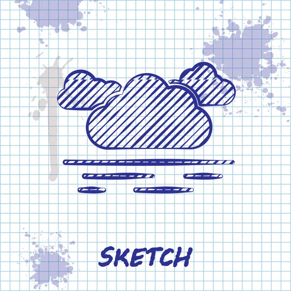 Sketch line Ícone de nuvem isolado no fundo branco. Ilustração vetorial — Vetor de Stock