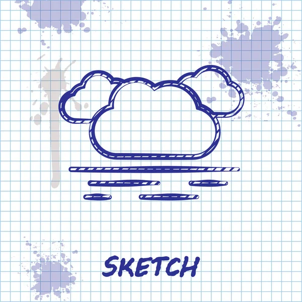 Línea de boceto Icono de nube aislado sobre fondo blanco. Ilustración vectorial — Archivo Imágenes Vectoriales