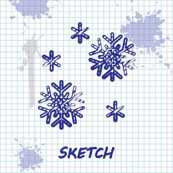 Sketch line ícone de neve isolado no fundo branco. Ilustração vetorial — Vetor de Stock