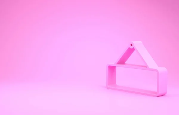 Rosa Skylt hängande ikon isolerad på rosa bakgrund. Lämplig för reklam bar, café, pub, restaurang. Minimalistiskt koncept. 3D-illustration 3D-återgivning — Stockfoto