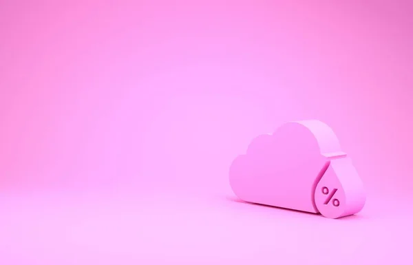 Roze Vochtigheid pictogram geïsoleerd op roze achtergrond. Weer en meteorologie, wolk, thermometer symbool. Minimalisme concept. 3d illustratie 3d renderen — Stockfoto