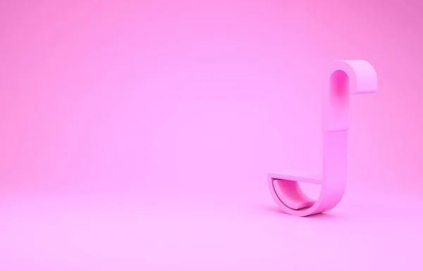 Rózsaszín Konyha merőkanál ikon elszigetelt rózsaszín háttér. Főzőeszköz. Evőeszköz kanál jel. Minimalizmus koncepció. 3d illusztráció 3D render — Stock Fotó