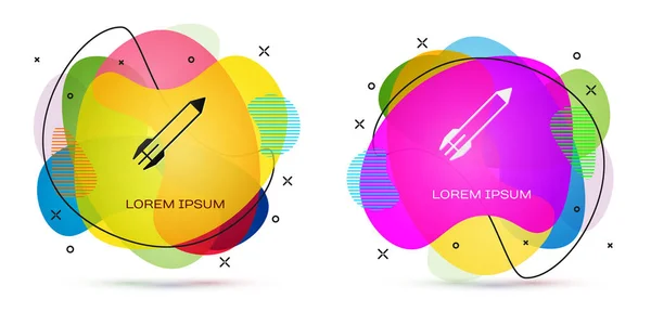 Icône couleur Rocket isolée sur fond blanc. Bannière abstraite aux formes liquides. Illustration vectorielle — Image vectorielle