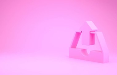 Pembe Posta Kutusu simgesi pembe arkaplanda izole edildi. Minimalizm kavramı. 3d illüstrasyon 3d canlandırma