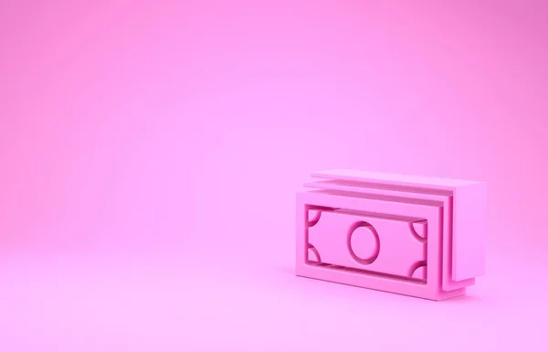 Иконка розового цвета на розовом фоне. Деловой знак. Бизнес портфолио Концепция минимализма. 3D-рендеринг — стоковое фото