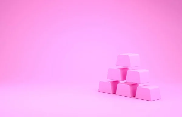 Ікона Pink Briefcase ізольована на рожевому фоні. Підпис бізнес-справи. Портфель бізнесу. Концепція мінімалізму. 3d Illustrated 3d render — стокове фото