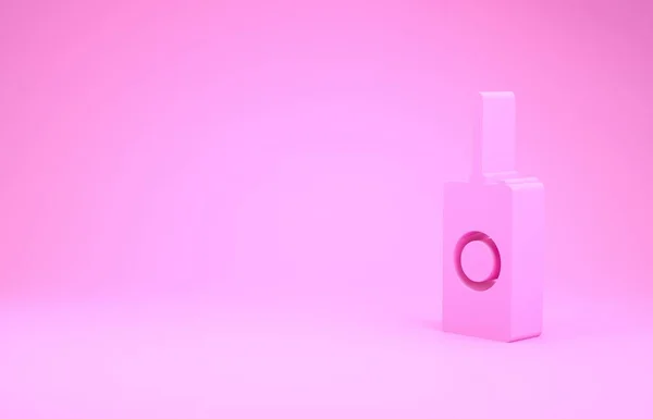 Icona telecomando rosa isolata su sfondo rosa. Concetto minimalista. Illustrazione 3d rendering 3D — Foto Stock