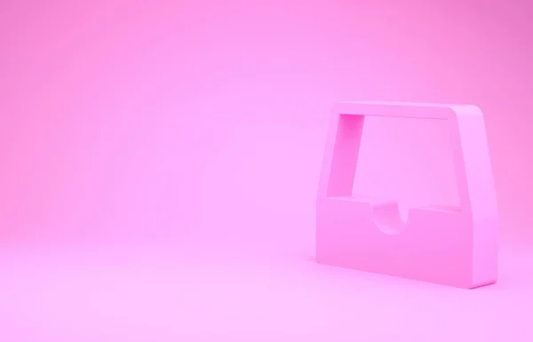 핑크 소셜 미디어인 인인 박스 아이콘 이 핑크 배경에서 분리되었습니다. 소셜 네트워크 요소, 상징. 최소성 개념. 3D 일러스트 3D 렌더링 — 스톡 사진