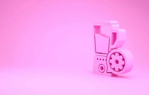 Rosa Mixer mit Schüssel und Getriebesymbol isoliert auf rosa Hintergrund. Anpassung App, Servicekonzept, Einstellungsmöglichkeiten, Wartung, Reparatur, Reparatur. Minimalismus-Konzept. 3D Illustration 3D Renderer — Stockfoto