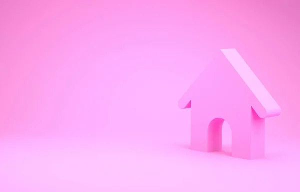 Иконка "Розовый Дог" на розовом фоне. Собачий питомник. Концепция минимализма. 3D-рендеринг — стоковое фото