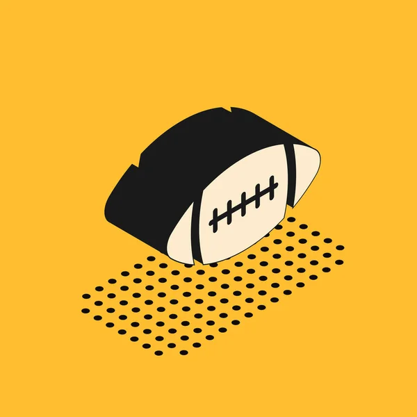 Isométrique icône de ballon de football américain isolé sur fond jaune. Illustration vectorielle — Image vectorielle