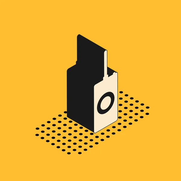 Icono de control remoto isométrico aislado sobre fondo amarillo. Ilustración vectorial — Vector de stock