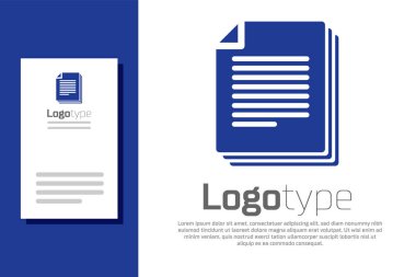 Mavi Belge simgesi beyaz arkaplanda izole edildi. Dosya simgesi. Kontrol listesi simgesi. İş konsepti. Logo tasarım şablonu elemanı. Vektör İllüstrasyonu