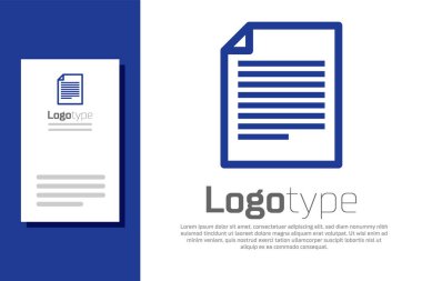 Mavi Belge simgesi beyaz arkaplanda izole edildi. Dosya simgesi. Kontrol listesi simgesi. İş konsepti. Logo tasarım şablonu elemanı. Vektör İllüstrasyonu