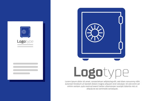 Icona Blue Safe isolata su sfondo bianco. La porta cassaforte una volta in banca con una serratura a combinazione. Protezione affidabile dei dati. Elemento modello di design logo. Illustrazione vettoriale — Vettoriale Stock