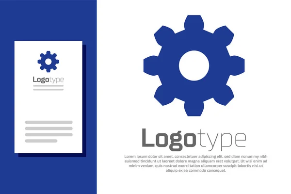 Blue Gear pictogram geïsoleerd op witte achtergrond. Cogwheel gear instellingen teken. Cog symbool. Logo ontwerp template element. Vector Illustratie — Stockvector