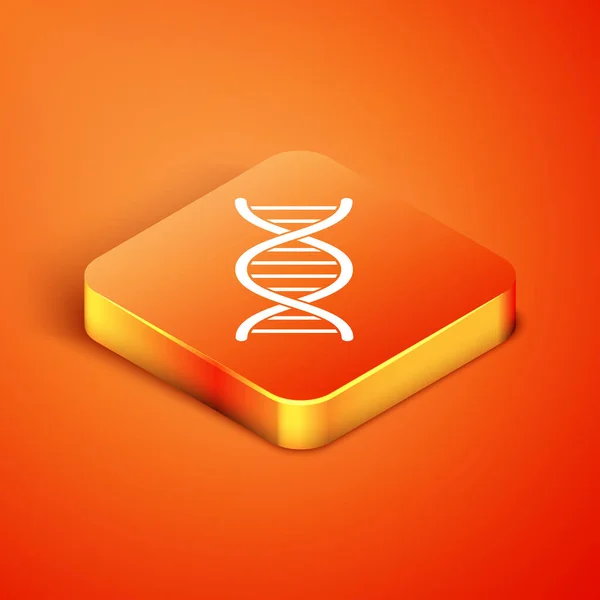 Isometric DNA symbol icon isolated on orange background. Vector Illustration — Stock Vector