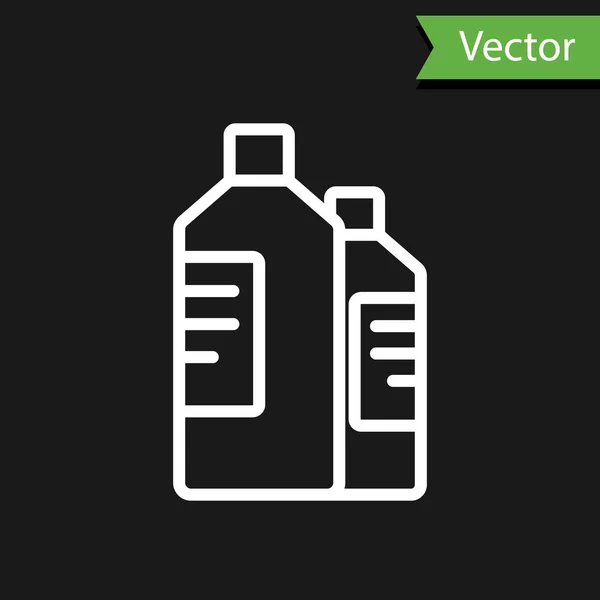 Ligne Blanche Bouteilles Plastique Pour Détergent Lessive Eau Javel Liquide — Image vectorielle