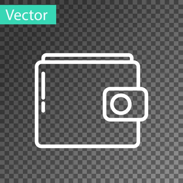 Witte Lijn Wallet Pictogram Geïsoleerd Transparante Achtergrond Een Portemonnee Icoon — Stockvector