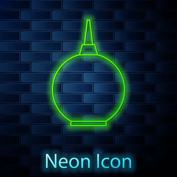 Ragyogó Neon Vonal Enema Ikon Elszigetelt Téglafal Háttér Enema Műanyag — Stock Vector