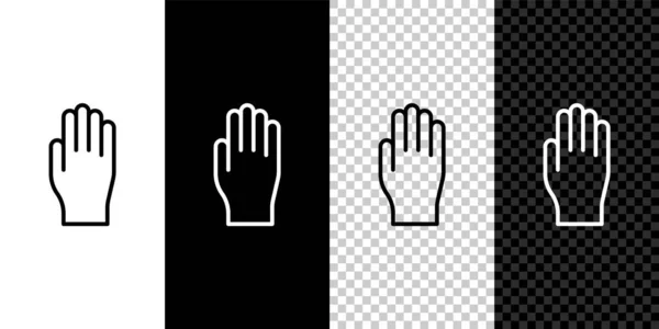 Set Line Guantes Médicos Goma Icono Aislado Sobre Fondo Blanco — Vector de stock