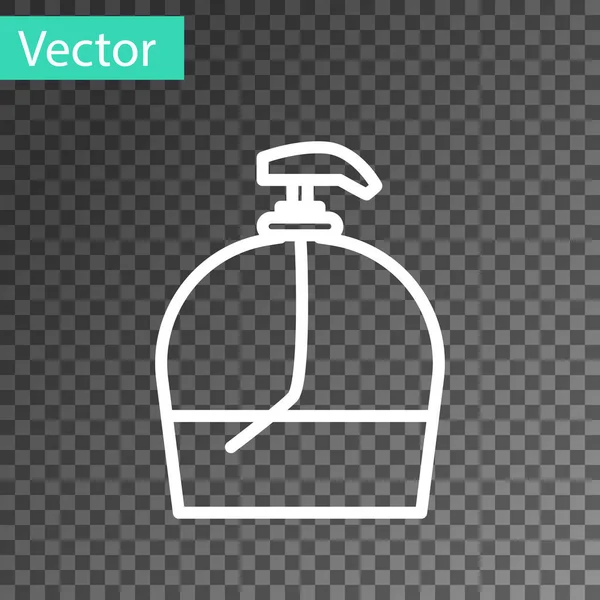 Ligne Blanche Bouteille Savon Liquide Antibactérien Avec Icône Distributeur Isolée — Image vectorielle