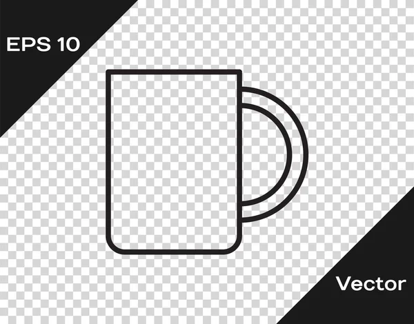 Черная Линия Кофейная Чашка Значок Изолирован Прозрачном Фоне Чашка Чая — стоковый вектор