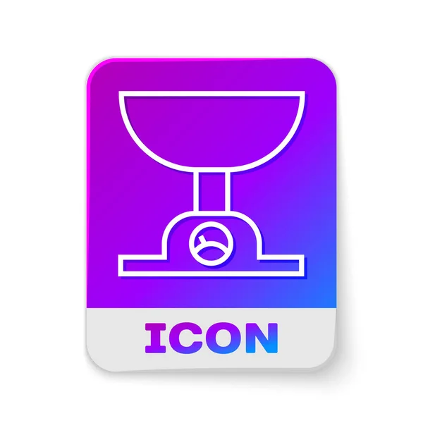 White Line Electronic Scales Icon Isolated White Background Weight Measure — ストックベクタ