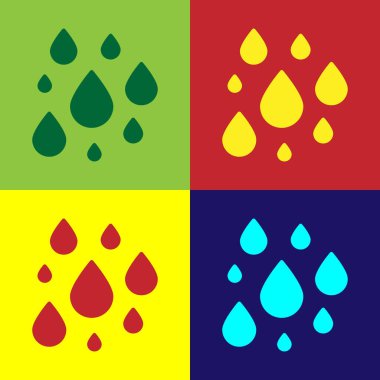 Pop Art Su Damlası simgesi renk arkaplanında izole edildi. Vektör İllüstrasyonu