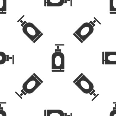 Gri Krem ya da losyon kozmetik tüp ikonu beyaz arka planda izole edilmiş pürüzsüz desen. Erkekler için vücut bakım ürünleri. Vektör İllüstrasyonu