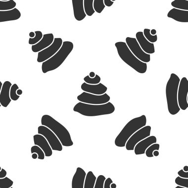 Gri Stack sıcak taş ikonu beyaz arka planda izole edilmiş pürüzsüz desen. Spa salonu aksesuarı. Vektör İllüstrasyonu