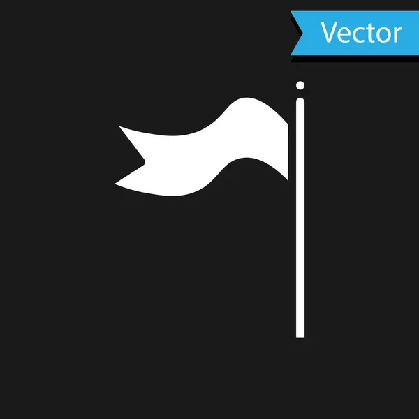 White Meteorology Windsock Wind Vane Icon Isolated Black Background Windsock — Stock Vector