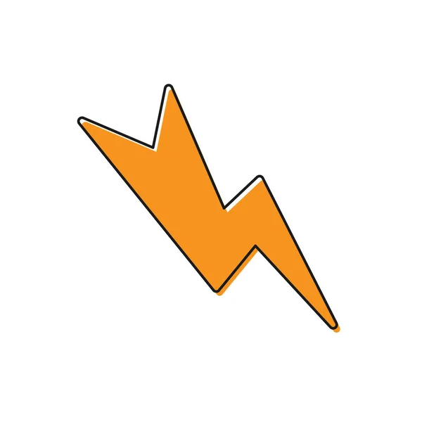 Icono Rayo Naranja Aislado Sobre Fondo Blanco Señal Flash Icono — Vector de stock